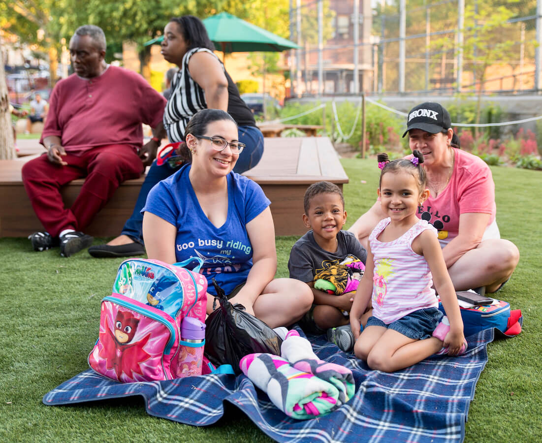 people smiling in garden