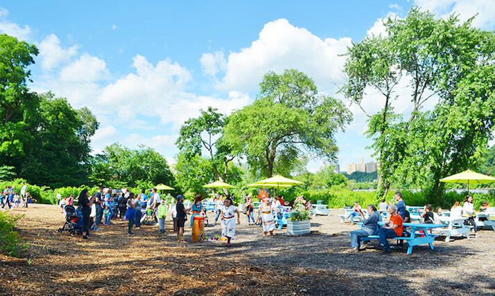 community members at sherman creek park