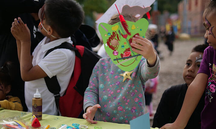 children making masks