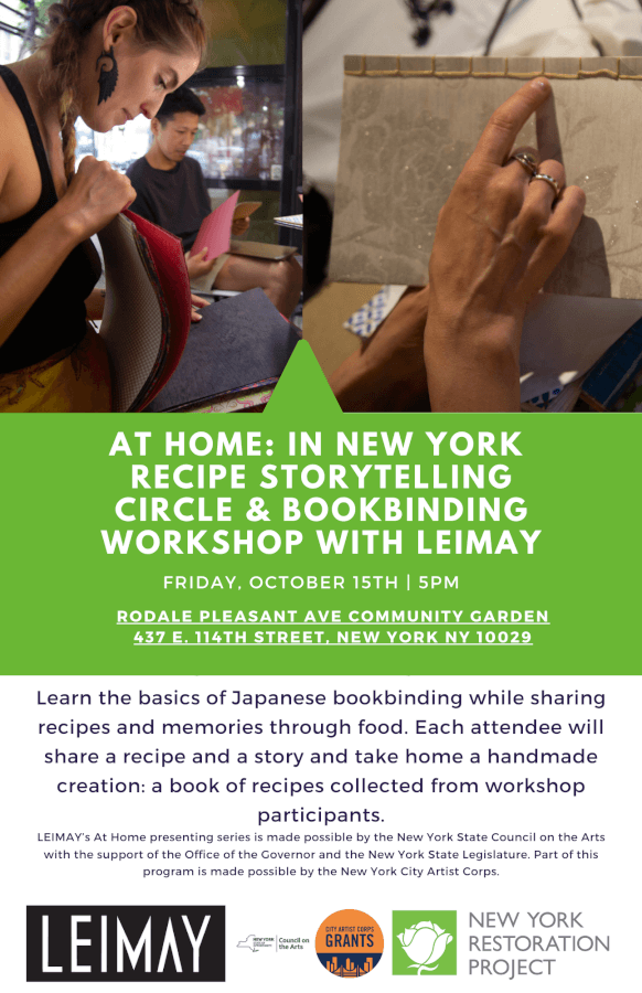 Recipe Storytelling Circle & Bookbinding with LEIMAY New