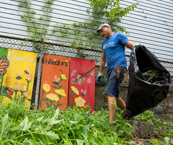 person removing litter