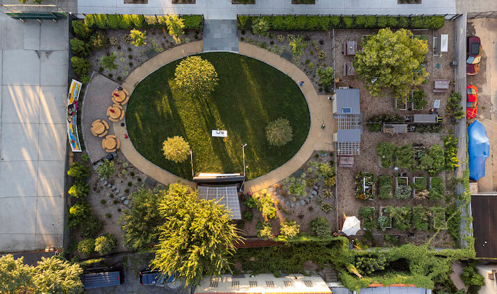 aerial garden shot