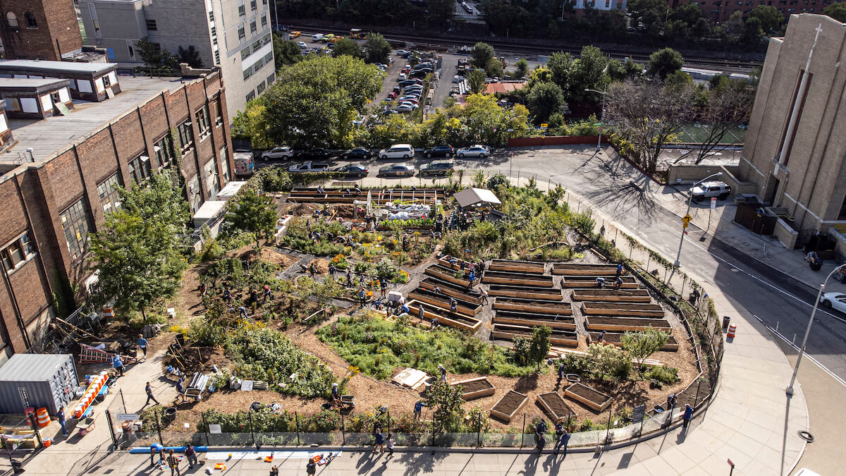 urban farm aerial view