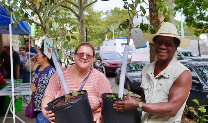 people smiling with free trees