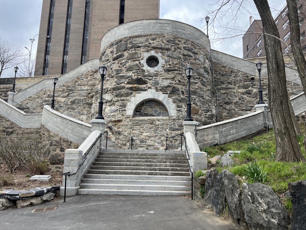 Picture of the grand stair cases at highbridge park in inwood