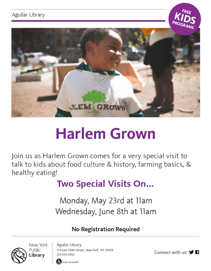 Harlem grown event flyer