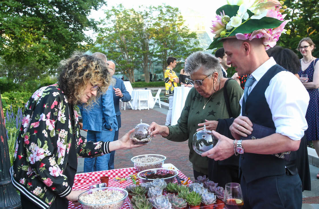 guests making terrariums