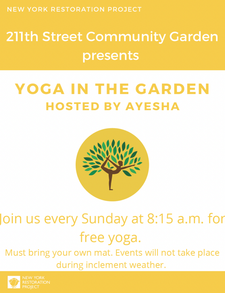 yoga in the garden event flyer