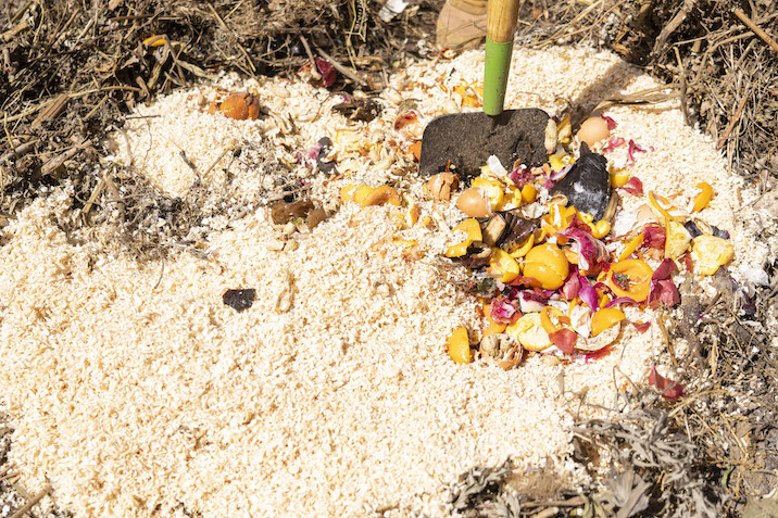 chopping compost