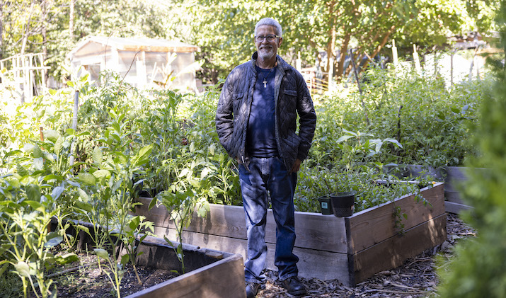 gardener standing in garden