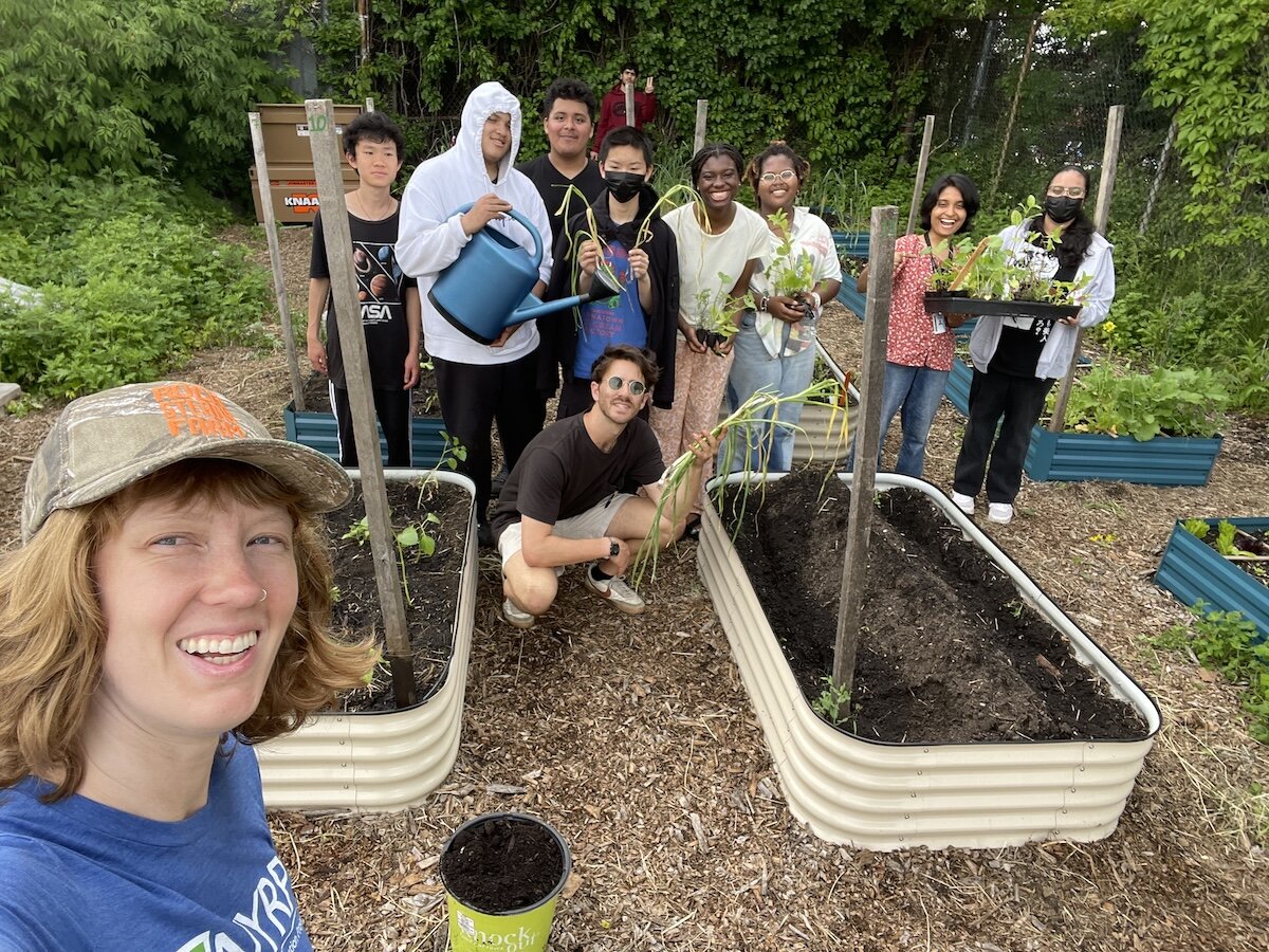 people in garden beds