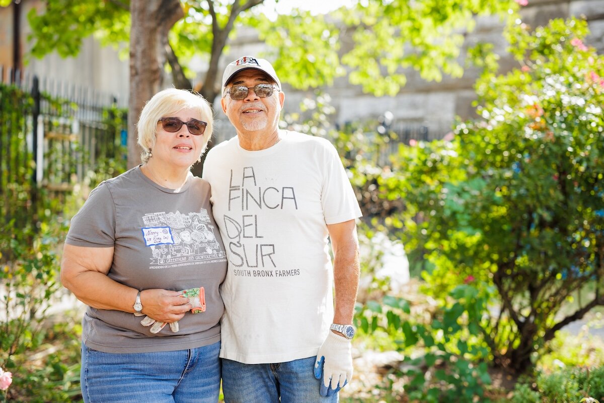 people in garden